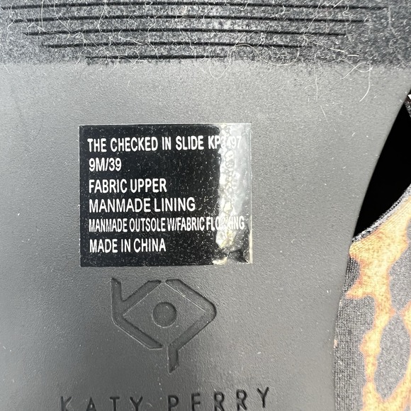 Katy Perry The Checked In Slide Leopard Print Satin Woman's Sz 9 NIB - Picture 7 of 7